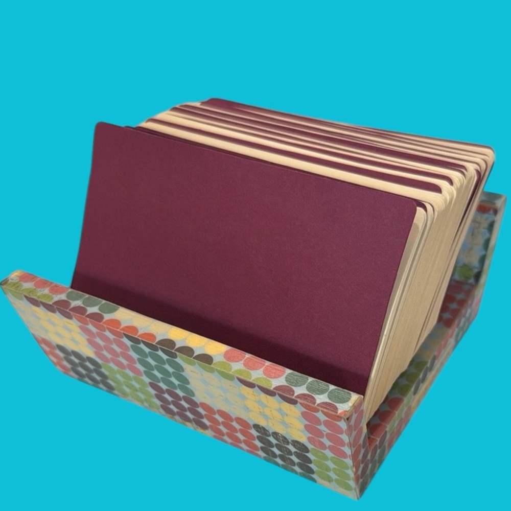 Vintage Polka Dots Index Card  Holder‎ Recipe Holder
